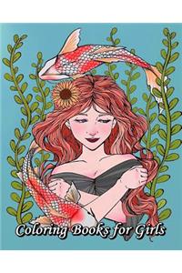 Coloring Books for Girls: Cute Princess and Mermaids