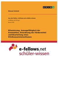 Bilanzierung. Aussagefähigkeit der Kennzahlen, Einordnung der Fördermittel und Beurteilung eines Klinikzusammenschlusses