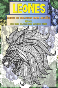 Libros de colorear para adultos - Libro para colorear para aliviar el estrés - Animal - Leones