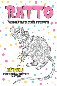 Mandala da colorare per tutti - Disegni animali alleviare lo stress - Animali - Ratto