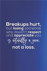 Breakup Hurts But Loosing Someone Who Doesn T Respect And Appreciate You Is Actually A Gain, Not A Loss