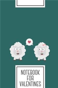 Notebook for Valentines: Lined Journal with Sheeps in love with heart Design - Cool Gift for a friend or family who loves romance presents! - 6x9" - 180 White lined pages - 