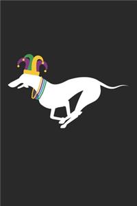 Whippet Journal - Whippet Notebook - Mardi Gras Gift for Whippet Lovers