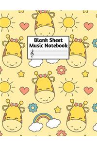 Blank Sheet Music Notebook: Easy Blank Staff Manuscript Book Large 8.5 X 11 Inches Musician Paper Wide 12 Staves Per Page for Piano, Flute, Violin, Guitar, Trumpet, Drums, Cell