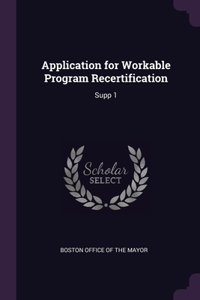 Application for Workable Program Recertification