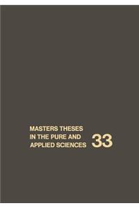 Masters Theses in the Pure and Applied Sciences