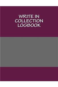 Write In COLLECTION Logbook