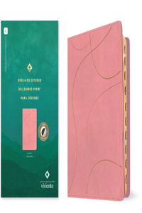 Biblia de Estudio del Diario Vivir Para Jovenes Ntv (Sentipiel, Rosa Pastel, Indice, Letra Roja, Habilitada Para Filament)