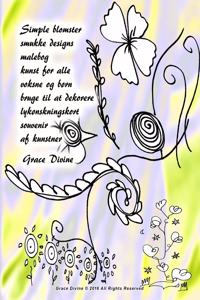 Simple blomster smukke designs malebog kunst for alle voksne og børn bruge til at dekorere lykønskningskort souvenir af kunstner Grace Divine