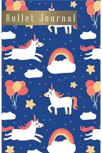 Bullet Journal: Midnight Unicorn Notebook Cover, 110 Bullet Grid Paper Pages, 5.5 X 8.5 Size, Great Using for Dot Grid Journal, Dotted Notebook & Sketch Book