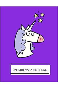 Unicorns Are Real Bright Purple Unicorn Notebook (Unicorn Gifts)