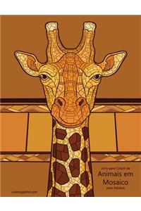 Livro para Colorir de Animais em Mosaico para Adultos