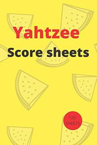 Yahtzee Scores Sheets