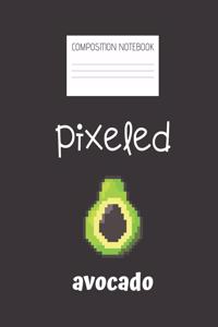 pixeled avocado Composition Notebook