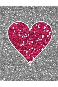 Glitter Heart Notebook - Wide Ruled