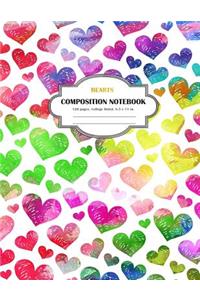 Composition Notebook Hearts