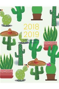 2018 2019 15 Months Cactus Daily Planner