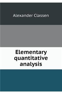 Elementary quantitative analysis