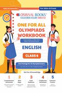 Oswaal One For All Olympiad Workbook Class 6 English for 2024-25 Exam