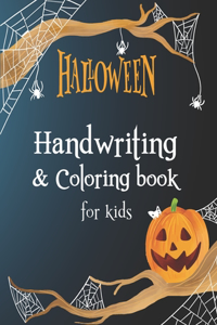 Halloween Handwriting and coloring book for kids