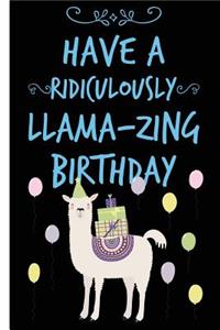 Llama-Zing Happy Birthday Lined Composition Notebook And Journal