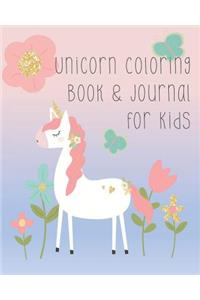 Unicorn Coloring Book & Journal for Kids