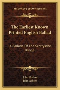 Earliest Known Printed English Ballad