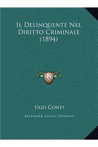 Il Delinquente Nel Diritto Criminale (1894)