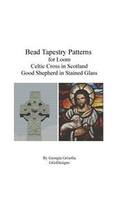 Bead Tapestry Patterns for Loom Celtic Cross and Good Shepherd in stained Glass