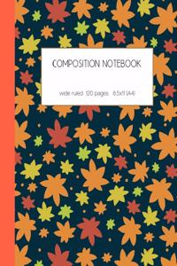 Composition notebook wide ruled 120 pages 8.5x11 (A4)