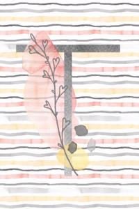 Food and Exercise Journal with Monogram Letter T