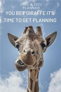 Giraffe Photo 2020 & 2021 Weekly Planner - Two Year Appointment Book Gift - Agenda Notebook for New Year Planning