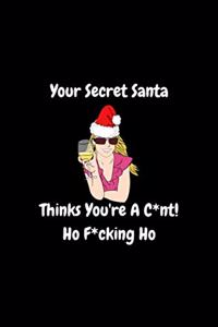 Your Secret Santa Thinks You're a Cunt, Ho fucking Ho - Gag Gift Office Colleagues Coworkers