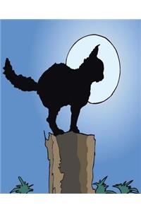 Halloween Black Cat Moonlight School Composition Book 130 Pages