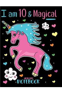 I am 10 and Magical Unicorn Notebook
