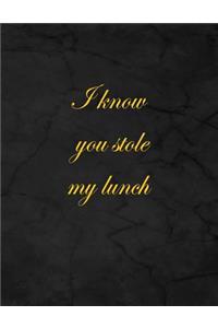 I Know You Stole My Lunch