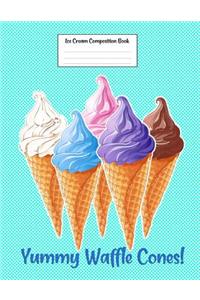 Ice Cream Composition Book Yummy Waffle Cones!