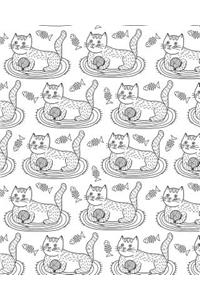 Journal Notebook Cute Cat Pattern 2