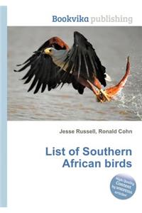 List of Southern African Birds