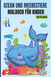 Ozean und Meerestiere Malbuch für Kinder von 4-8 Jahren