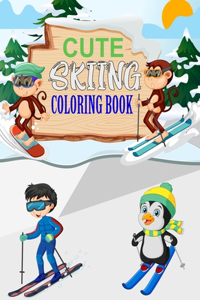 Cute Skiing Coloring Book