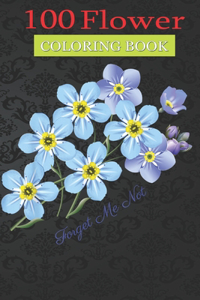 100 Flower Coloring Book
