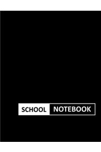 Notebooks for School / School Blocnotes on graph paper / Blank Lightweight grid paper Workbook / Matte Black cover / Size at (8.5