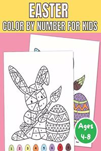 Easter Color By Number for Kids Ages 4-8