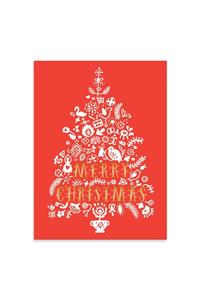 Festive Folk Tree Embellished Notecards