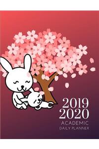 2019-2020 Academic Planner With Hours Bunny Rabbit Daily Organizer