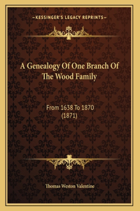 Genealogy Of One Branch Of The Wood Family