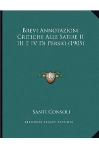 Brevi Annotazioni Critiche Alle Satire II III E IV Di Persio (1905)