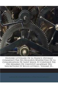 Histoire Litteraire de La France