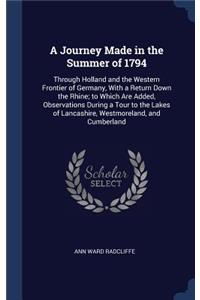 Journey Made in the Summer of 1794